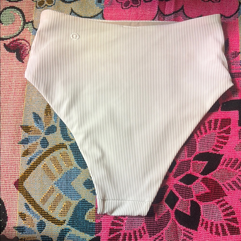 Lululemon White Ribbed Bikini Bottom - Picture 3 of 5